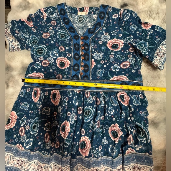 Sunday Blue and Pink Patterned Maxi Dress Size Large - Picture 11 of 15